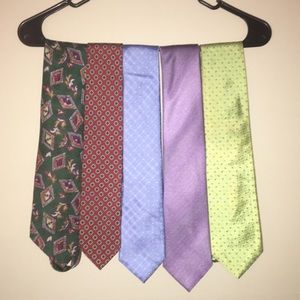 5x great name brand ties POLO DKNY JOS A BANKS